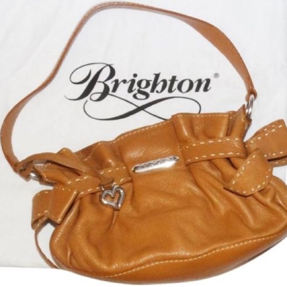 Brighton Mindy bow tan leather shoulder bag